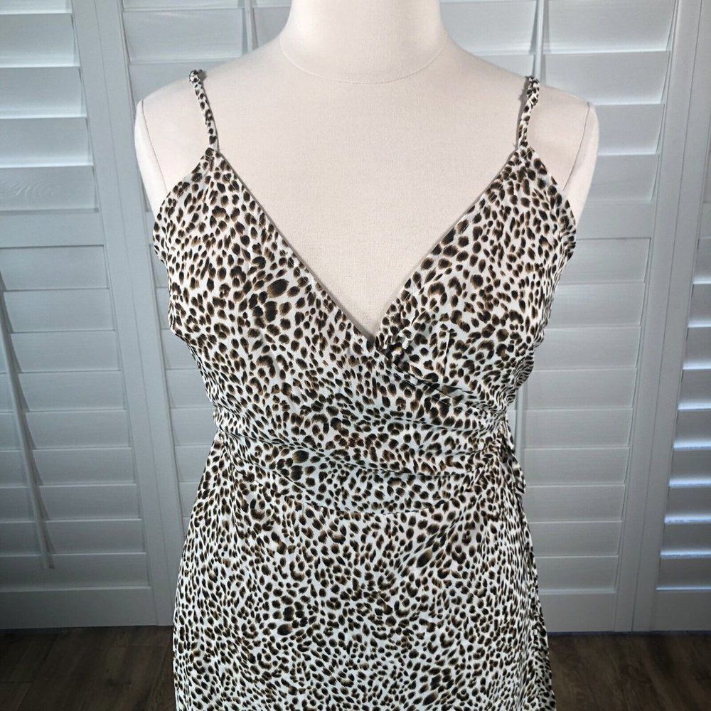 CBrand Strappy Leopard Print Wrap Dress XXL Hi Lo Plus Sexy Night Out Adjustable - Picture 2 of 12
